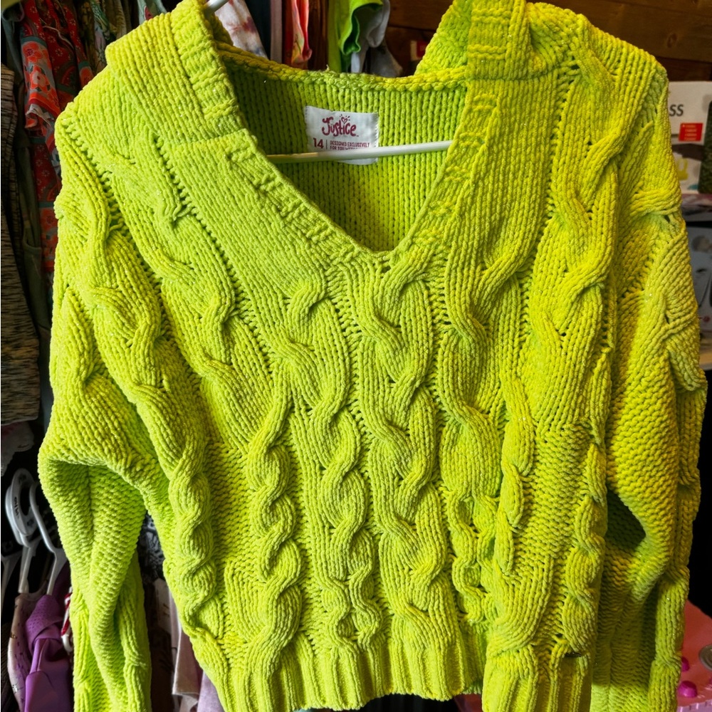 Justice Knit Sweater with Hood